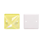 Elektrisches Neon Light Topaz Square Form hochwertiges Glas Nähstelsteine
